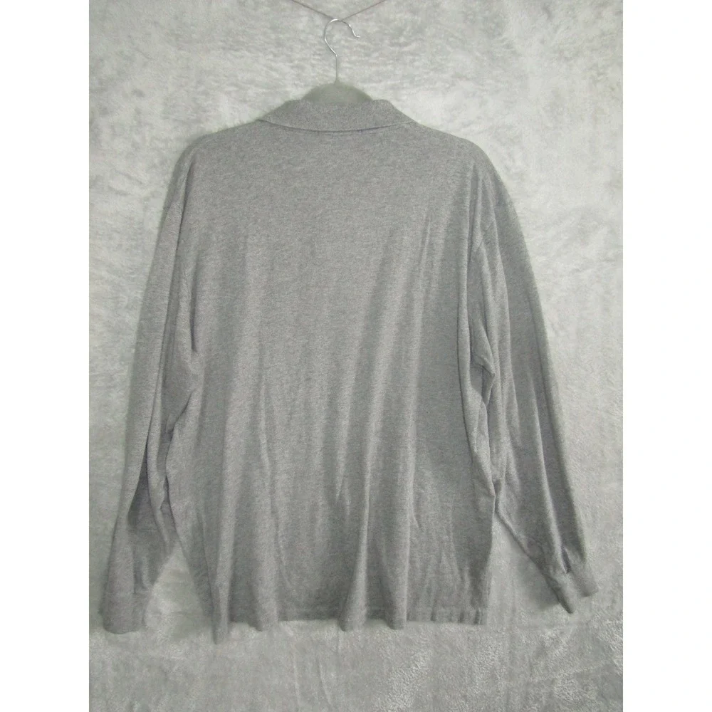 Polo Ralph Lauren Long Sleeve Polo Shirt Gray‎ Heathered Cotton Men's XL